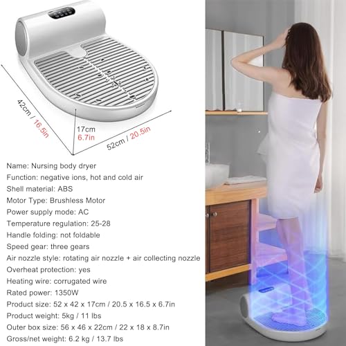 Secador de cuerpo completo, máquina de secado de baño impermeable con panel táctil 5
