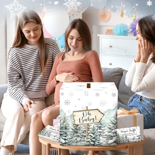 Image of Teling 51 Pieces Diaper Raffle Tickets with Card Box,Cold Style