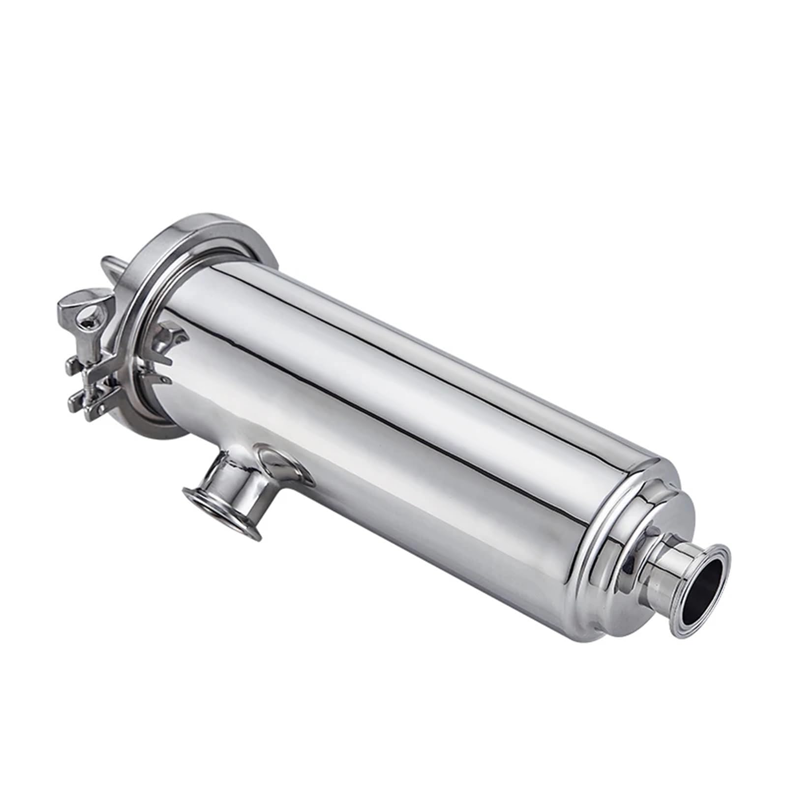 Sanitarny typ kątowy filtr trójzaciskowy wkład do rury wodnej ze stali nierdzewnej szybka instalacja filtr dupleksowy (63 mm x zacisk 77,5, typ złącza pod napięciem)