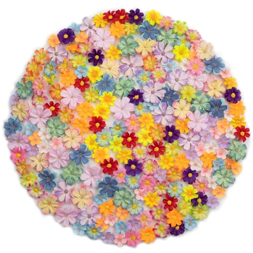 200Pcs Mini Artificial Flower Heads Faux Silk Small Daisy Flowers Bulk 20 Colors Fake Flowers for Crafts Garland DIY Hair Clips Dresses Decorations Mini Blooms for Wedding Home Party Mixed Colors