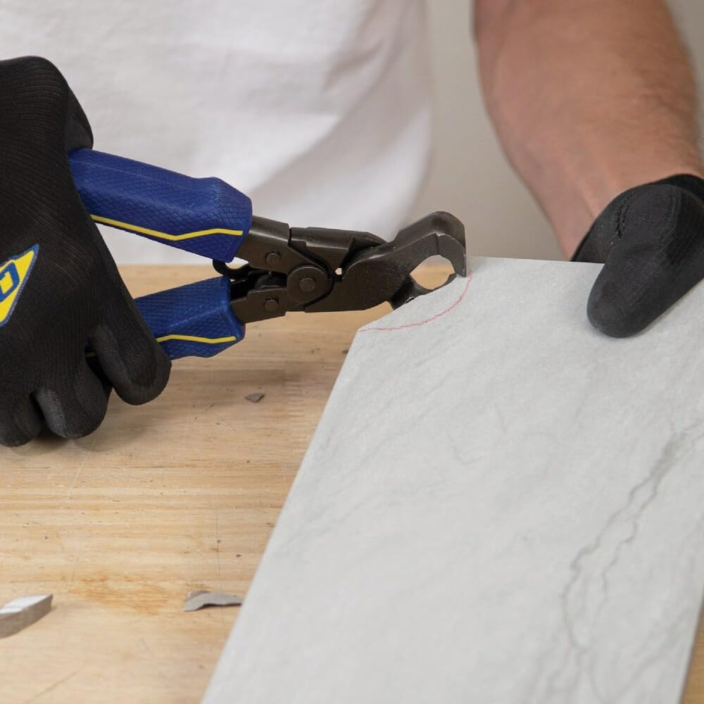 QEP Alicates para azulejos compuesto de 9 pulgadas con puntas de carburo de tungsteno para todo tipo de azulejos de hasta 1/4 pulgadas. Grueso