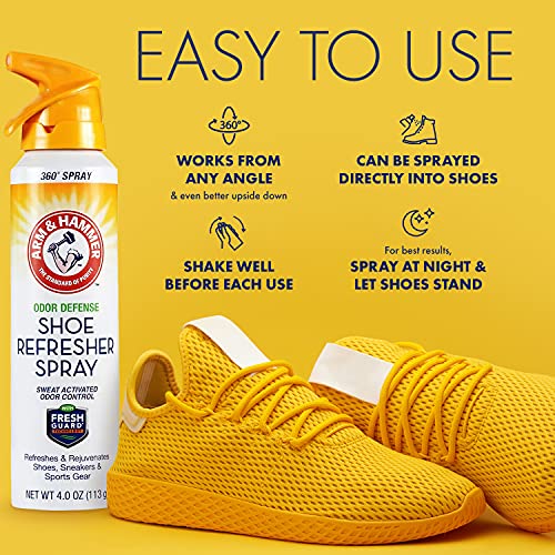 Arm And Hammer Shoe Refresher Spray, Multi-Purpose Odor Remover For All Types Of Footwear, Shoe Deodorizer Spray, Shoe Odor Eliminator, Shoe Spray, Shoe Smell Eliminator, 4 Oz (1 Pack) #TOP3
