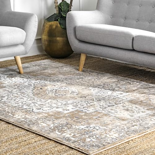 nuLOOM Vintage Medallion Thea Area Rug, 8' x 10', Beige