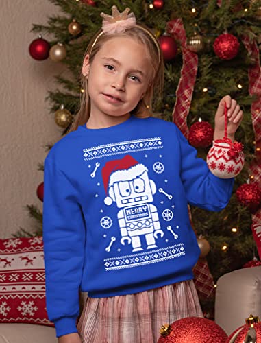 Tstars Robot Santa Ugly Christmas Sweater Kids Sweatshirt Train Long Sleeve T-Shirt2