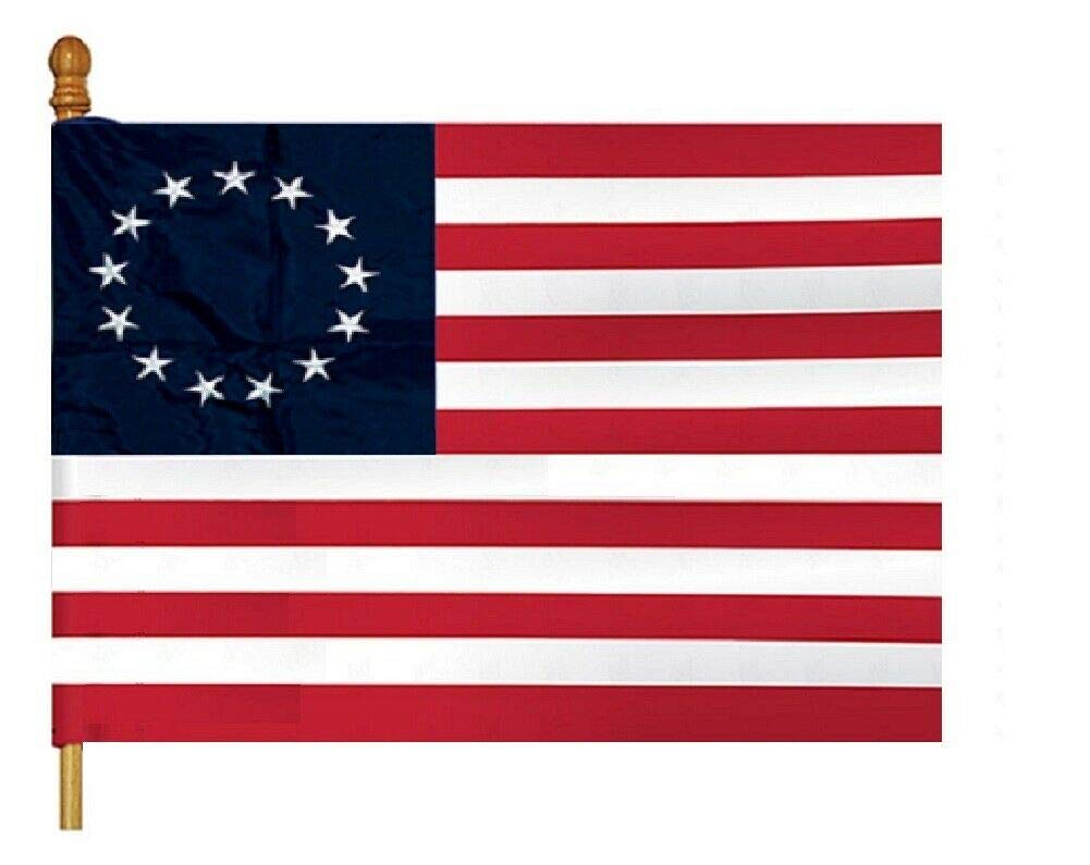 3x5 Embroidered Betsy Ross Pole Sleeve Flag Banner (Sleeve No Grommets)