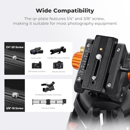 Image of K&F CONCEPT 80 inch Video Tripod with Fluid Head