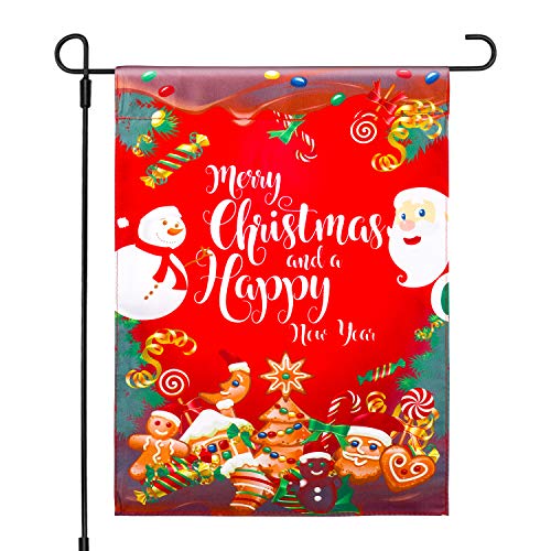 Preisvergleich Produktbild Qpout Weihnachten Garten Flagge, 12x18 Zoll Weihnachts-Flagge Doppelseitige Weihnachtsfahne Weihnachten Rot Banner für House Winter Garten Baum Outdoor Party Dekoration