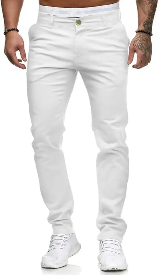 HUNGSON Men Skinny Slim Fit Casual Jeans Dyeing Stretch Straight Fashion Denim Pants