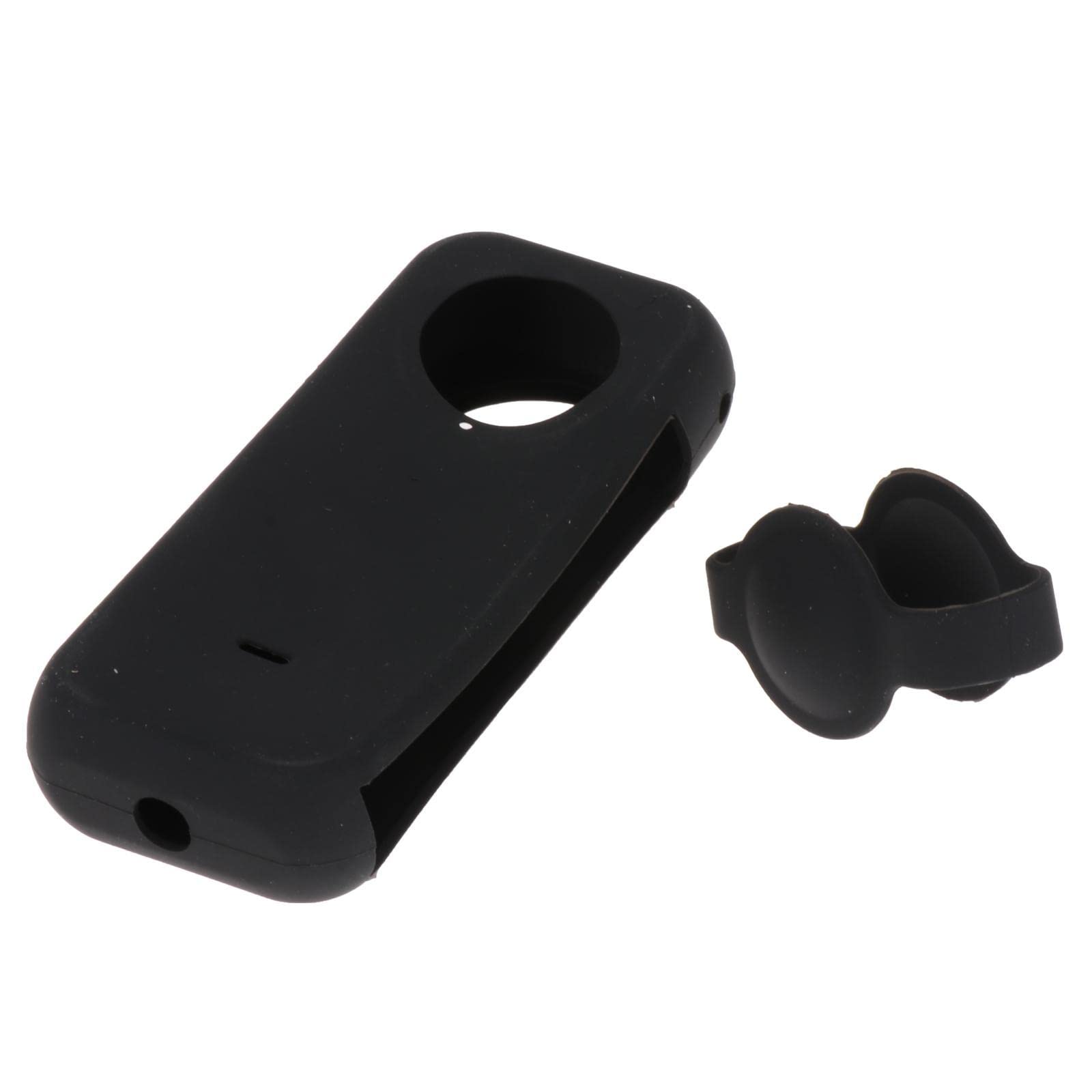 Custodia in silicone antigraffio per una fotocamera tascabile x2 accessori nero, Set da 5 (nero), See Description, come descrizione