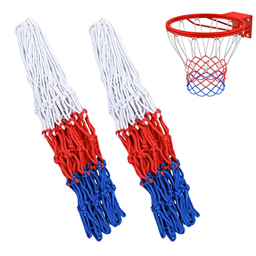2 Piezas Red Canasta Baloncesto de Alta Resistencia Red Canasta Baloncesto Exterior de Nailon Adecuada para Patio de Juegos de Escuela Deportes de Interior Aire Libre Canasta Baloncesto Basketball