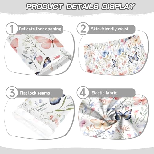 senya Girls Printed Leggings Yoga Pants Watercolor Butterfly Flower Pattern for Kids in 4t to 10 Years, 4T3