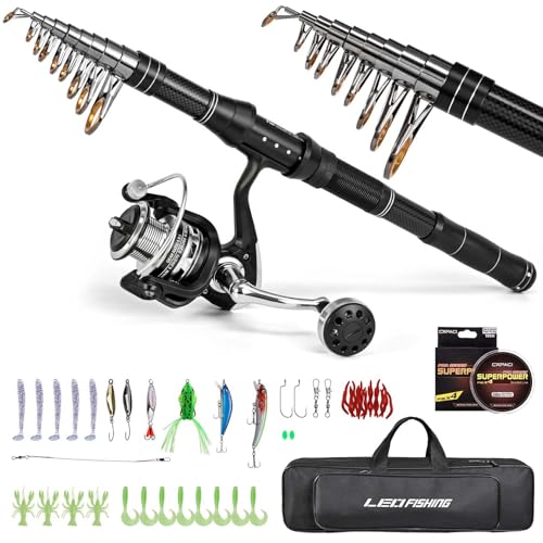 Kit de Pesca Completo - Caña de Pescar con Carrete,...