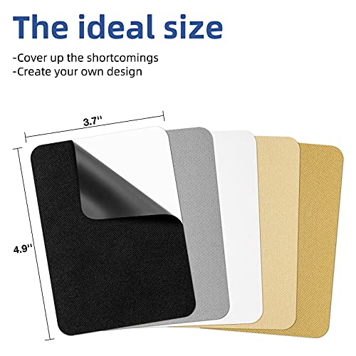 Htvront Iron On Patches For Clothing Repair, Fabric Patches Iron On, Black White Gray Beige Brown Repair Decorating Kit 20 Pieces Iron On Patch Size 3.7" By 4.9" (9.5 Cm X 12.5 Cm) #TOP6