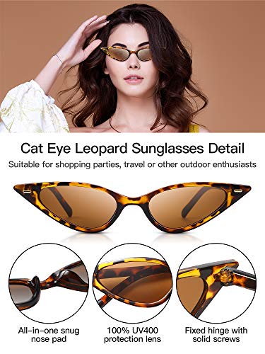 Frienda Vintage Cat Eye Leopard Sunglasses Retro Cat Eye Sunglasses for Women Men Classic Retro Designer Style Leopard (Brown)3