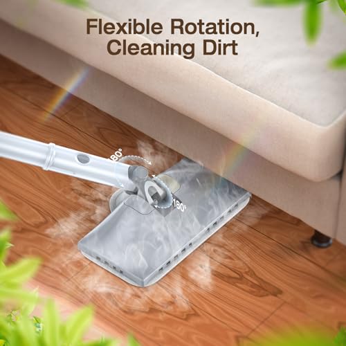 Image of 10-in-1 Steam Mop with Detachable Handheld Steamer, Quick 10s Heat-up for Steam Cleaner, 350ml Tank and 2-Level Control for Cleaning Floor, Carpet, Window, BBQ Grill, Tile, Stove, Clothing and Grout