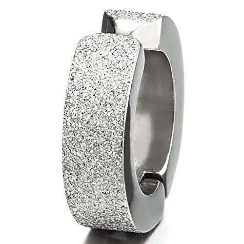 2 Satinato Clip-on Orecchini a Cerchio, Orecchini