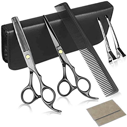 Hair Cutting Scissors Kits, Stainless Steel Hair Cutting Shears Set Thinning Scissors Hair Scissor Professional Barber/Salon/Home Shears Kit For Men Women and Pet