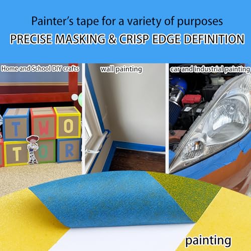 Image of Blue Painters Tape，6Inch x 60Yards,Blue Masking Tape,Painting Tape for Wall | for Wall Painting,DIY Crafts Arts,Painter's,Decoration Labeling,No Residue, Easy Removal