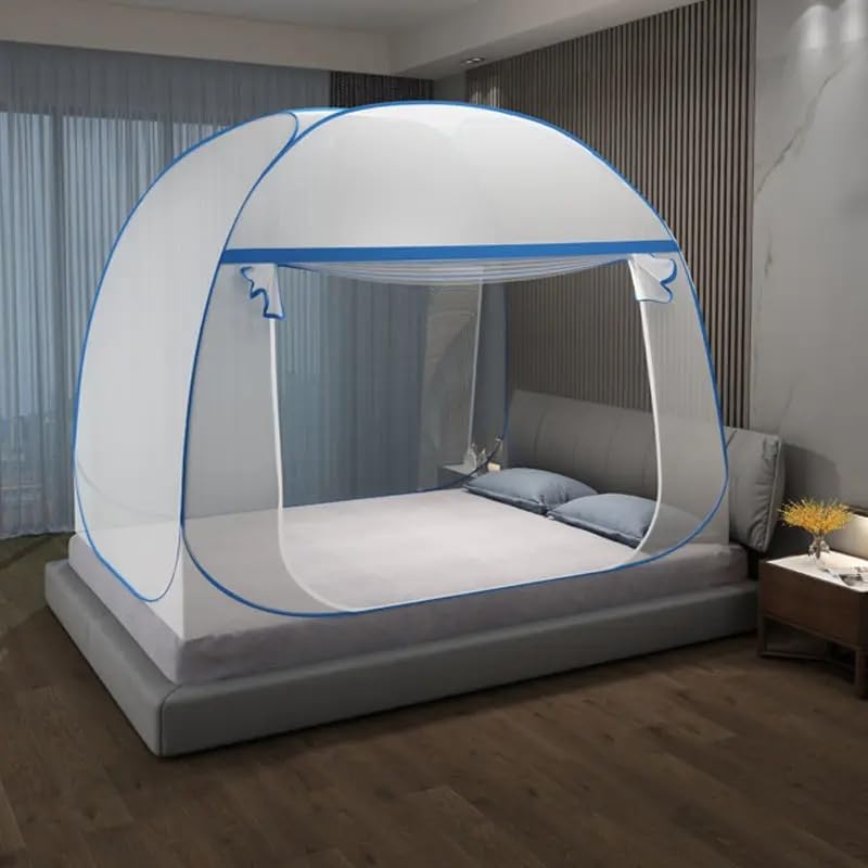 Zanzariera pieghevole rettangolare per letto singolo da 0,9 x 1,9 m, per letto singolo, per dormitori, letti a castello, zanzariera, rettangolare, con fondo pieno