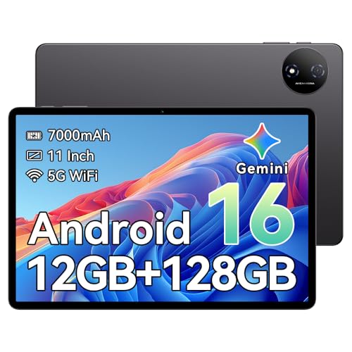 TECLAST P50T Tablet 11 Inch Android 16 Gemini AI 90Hz IPS Display 12GB RAM 128GB ROM(TF 1TB) T7200 Octa-core Student Tablets Widevine L1 for Netflix 7000mAh 5G WiFi/BT 5.0/GPS/13MP/Face ID/3.5mm