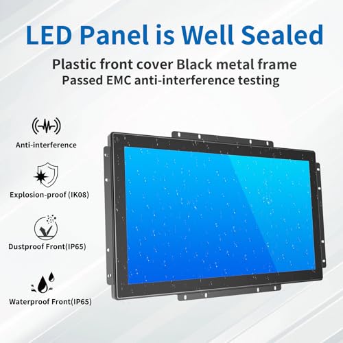 Image of 18.5 Inch Open Frame Touch Monitor, PCAP 10-Point Touch Industrial Touchscreen Monitor, with HDMI /VGA /DVI Interface, Active Matrix TFT LCD,LED Backlight, with VESA Mount