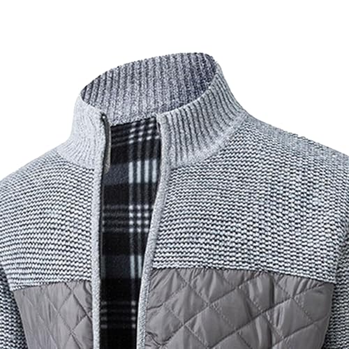 Men's Thick Zip Up Knitted Comfort Sweater Regular Fit Warm Winter Sweater Stylish Cardigan Stand Collar Sweaters3