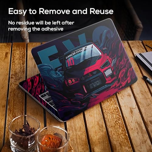 Image of PIXELARTZ Full Body Laptop Skins Sticker Laminated HD Quality Vinyl fits Upto 15.6 inches Compatible with Dell, Lenovo, Acer, HP, Asus -Self-Adhesive (Lancer EVO)