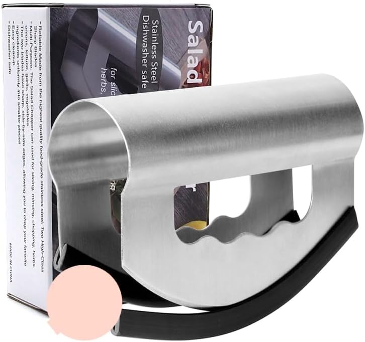 Stainless Steel Double Blade Salad Chopper Silver
