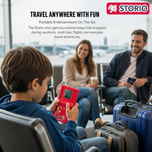 Image of Storio Handheld Video Game Console for Kids, 9999 in 1 Brick Game, Portable LCD Retro Gaming Device, Educational Electronic Game Toy for Boys Girls Travel Entertainment