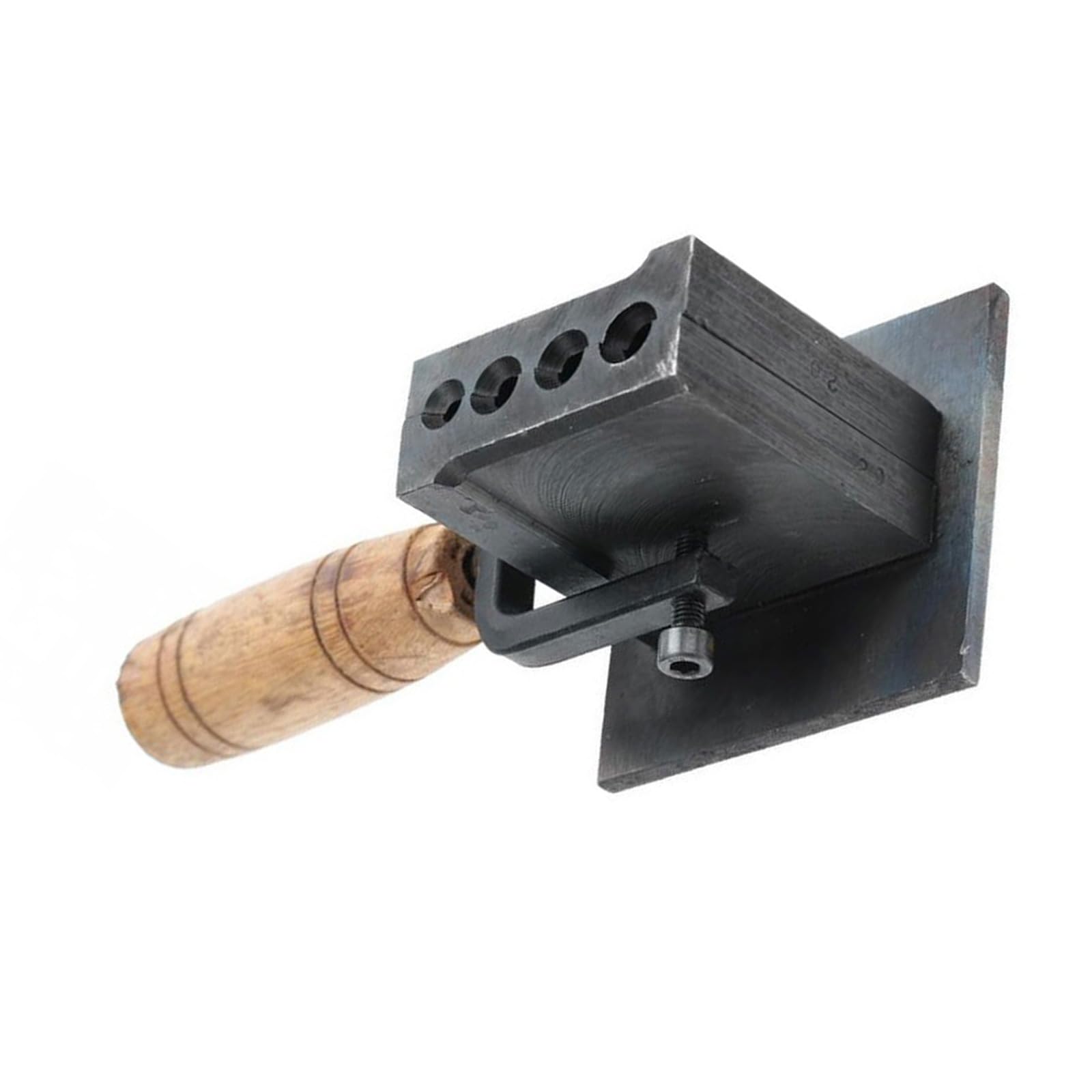 Molde de fundición de metal conductor de calor para fabricación de joyas de oro y plata, herramienta profesional de metal con agarre de madera, molde de joyería de alta resistencia