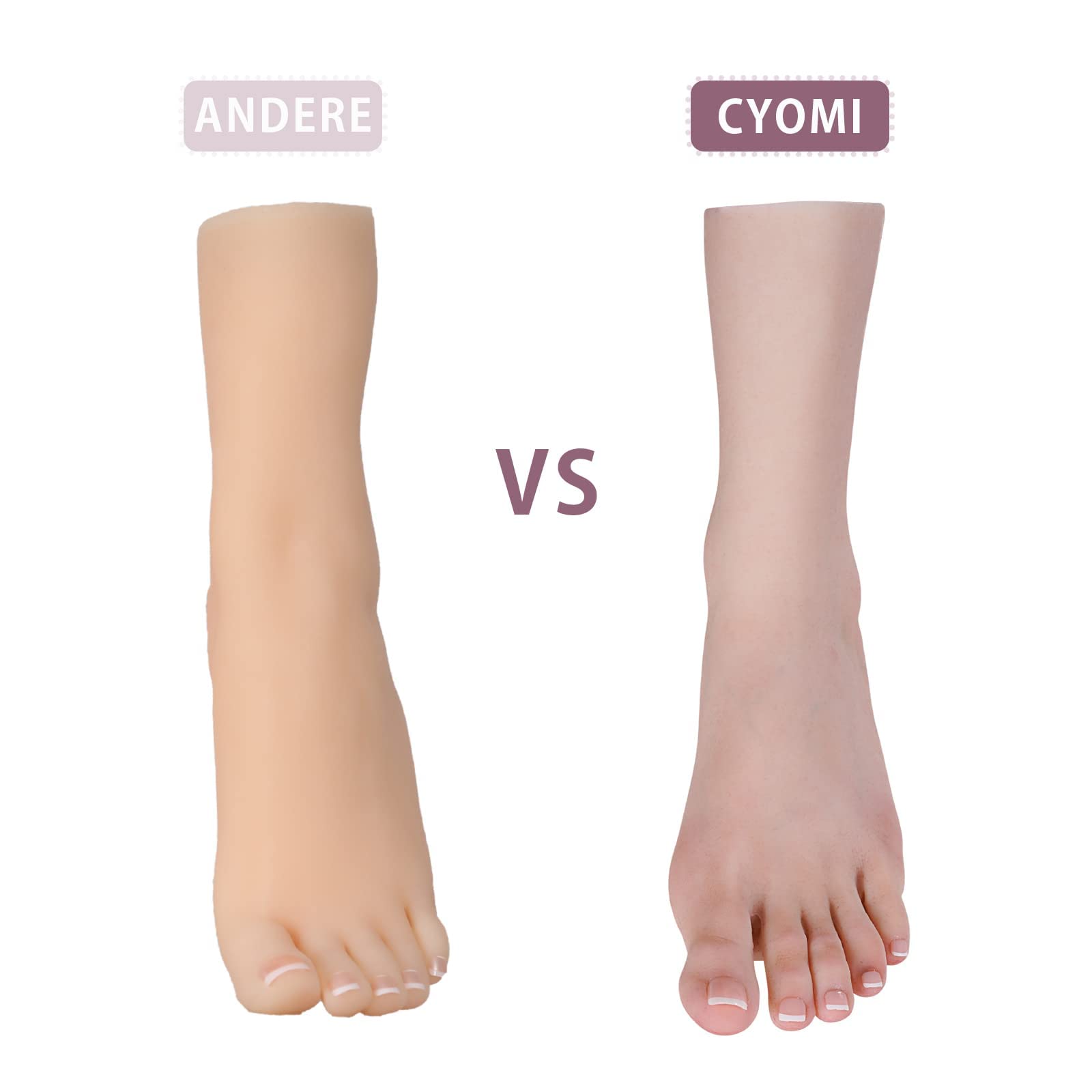 Cyomi Silikon Füße Mannequin Schaufensterpuppe Weiblich Mannequin Fuß Life Size Füße Model für Schmuck Sandale Schuhsocken Display Art Skizze-Rechter Fuß