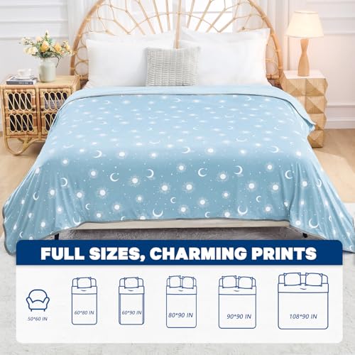 Image of inhand Cooling Blanket Full Size (80 inchx90 inch) - Double Sided Cooling Blankets for Hot Sleepers, Breathable Lightweight Summer Blanket for Beach, Sofa Bed Couch, Room Decor, Gifts for Women Sky Blue