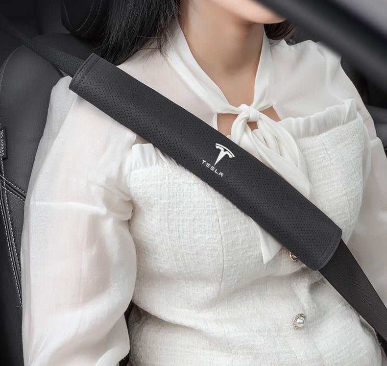 Copricinture Di Sicurezza Imbottiti Per Tesla Model 3, S, X, Y - 2 Pezzi, Comodi E Traspiranti, Protezione Spalle