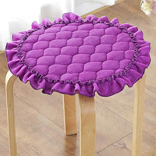 Cojín de jardín Cojín for silla, funda redonda for taburete, terciopelo, antideslizante, suave, lavable, encaje for taburete de Bar, fundas for sillas redondas, tamaños-púrpura, diámetro 60cm Cojín de Cover