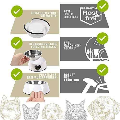 ne&no® Futternapf 2er Set für mittlere Hunde, Katzen oder Welpen [Unique Design by NE&NO] Fressnapf Hund rutschfest | Futternapf Hund (Gr.: M / 350 ml) Hundenapf mittelgroße Hunde | Fressnapf Katze