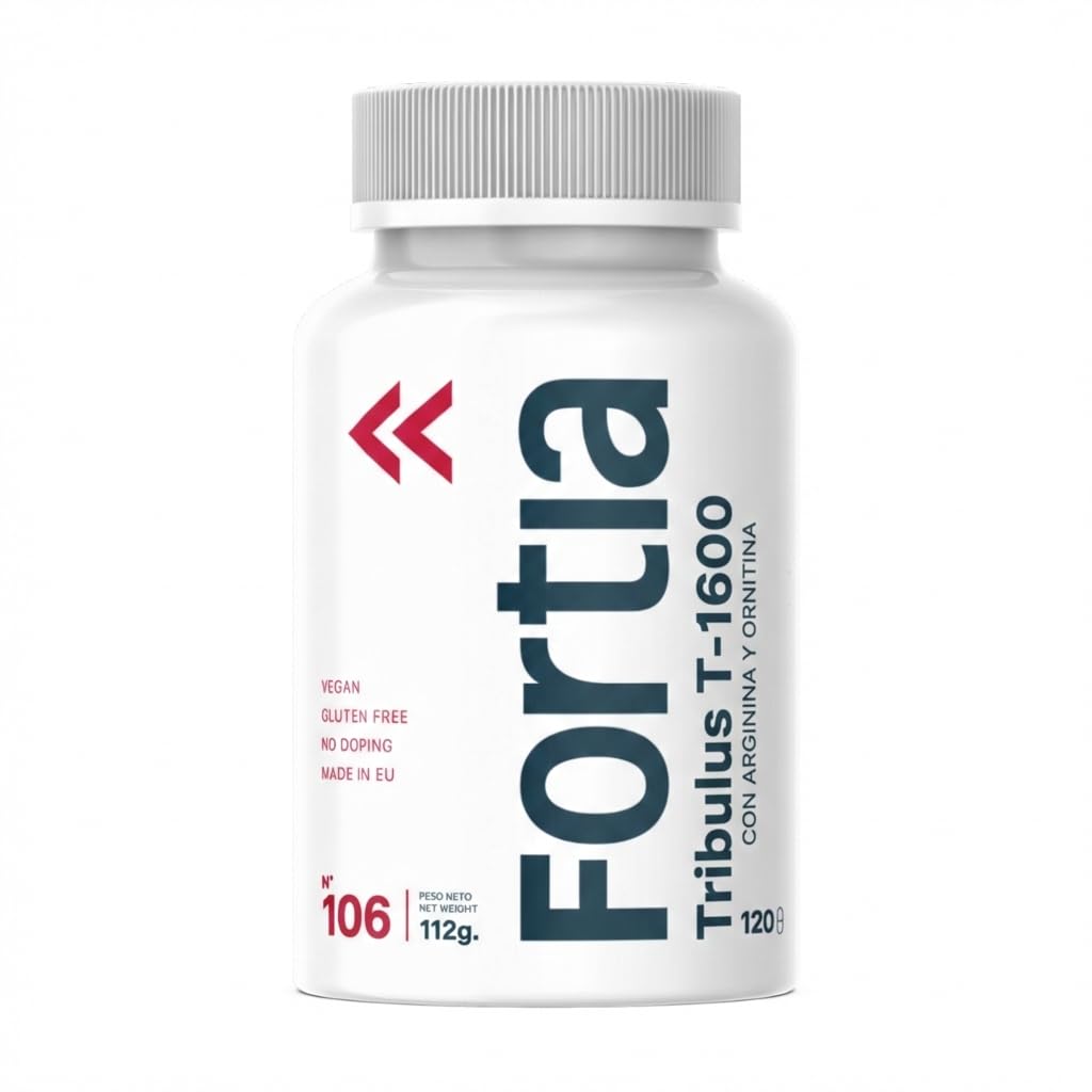 Fortia Tribulus T-1600 | Testosterona Natural y Rendimiento Masculino | Tribulus Terrestris + Arginina + NAC | Energía, Fuerza y Recuperación | 120 Cápsulas