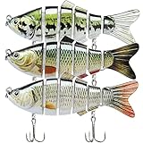 TRUSCEND Fishing Lures Swimbait Bass, 10cm 3.93" Fishing Lures Crankbait Jointed Trout Swimbait Mustad Hooks