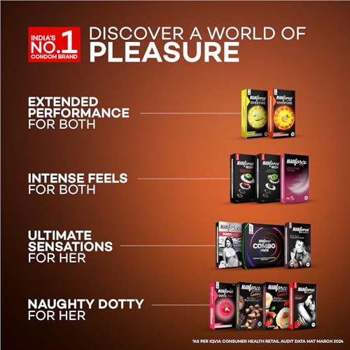 Image of Manforce Xotic Chocolate Flavoured Condoms for Men | 10 pcs | Dotted, Contoured, & Lubricated Latex Condoms | For Enhanced Pleasure of Both | India's No. 1* Condom Brand for Safe Sex