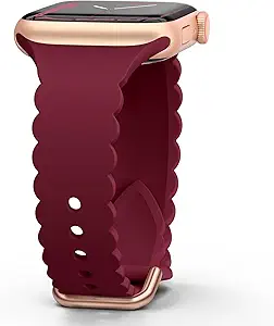 Sunnywoo Lace Sport Silicone Band Compatible with Apple Watch 38mm 40mm 41mm 42mm 44mm 45mm 46mm 49mm for Women, Soft Wristband Waterproof Replacement for iWatch Series Ultra 10 9 8 SE 7 6 5 4 3 2 1