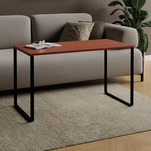 AKKE Tavolino Da Salotto Con Gambe In Metallo Piano Laminato Tavolo Rettangolare Altezza 55 cm Tavolino Da Soggiorno Stile Loft Crespo