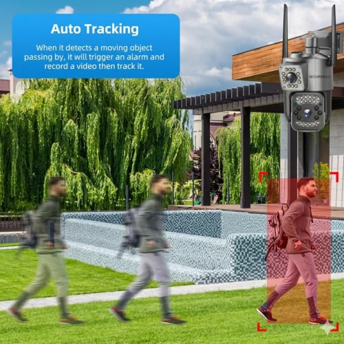 Image of securinnov 6MP Smart WiFi Dual Lens Outdoor PTZ CCTV Camera | 360 Rotation | Color Night Vision | Two Way Audio | Wireless Home Security Camera with Mobile App V380 Pro (Dual Lens PTZ)