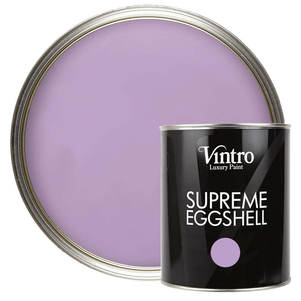 Vintro Paint Dames Violet | Violet Eggshell Paint | For Walls | Wood | Trim | Satin Furniture Paint | Interior & Exterior Use. 1 Litre (Dames Violet)