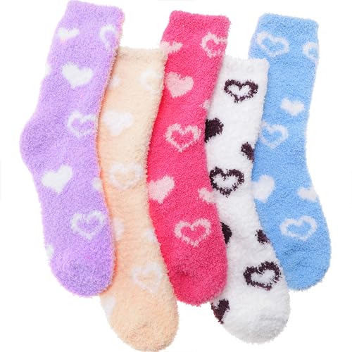 Image of Fuzzy Slipper Socks Thick Fluffy Warm Winter Cozy Plush Soft Sleep Home Socks for Women Men