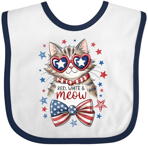 inktastic Red, White & Meow Baby Bib