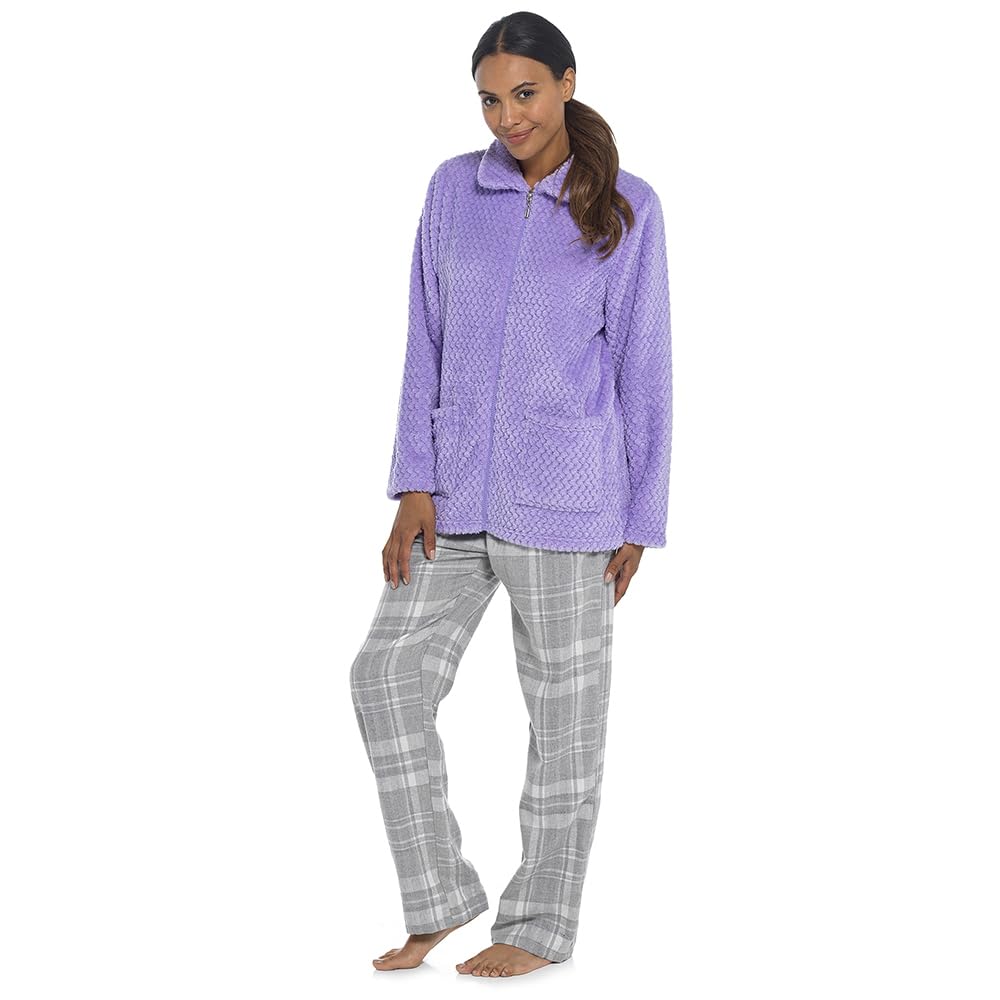 Undercover Waffle Fleece Zip Bed Jacket LN1693 Lilac 22-24