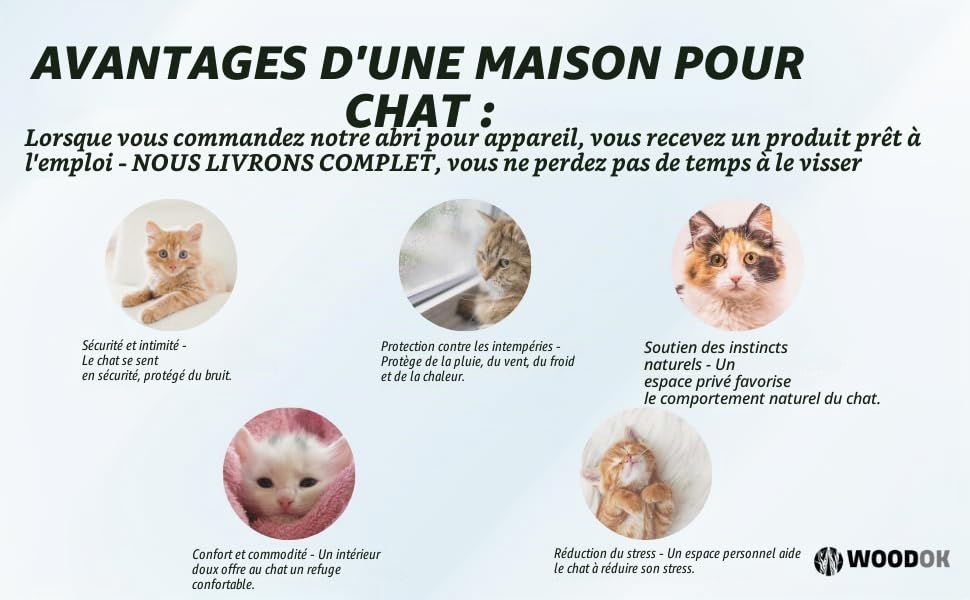 Maison pour chat extérieur isolée chic et robuste en teck - 13