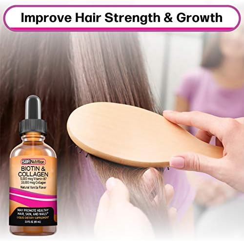 2 oz (60mL) SBR Nutrition Biotin and Collagen Liquid: Daily Supplement for Hair, Skin, and Nail Health 7 51IJgq2AI9L. AC
