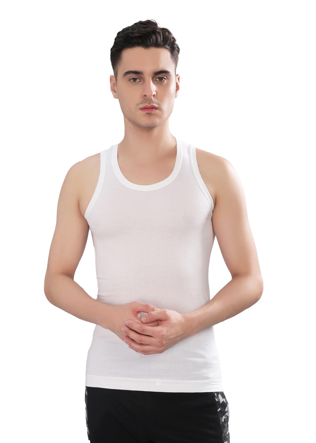 dollar bigboss Men's White Solid Cotton Regular Vest-picture-21