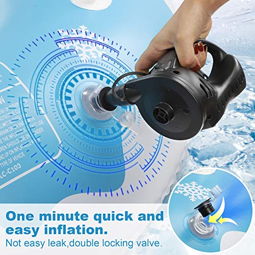 Extra Large 50 Inch Snow Tube with Backrest Tree No More Popped with Thicker K80 Military Grade Material Inflatable Snow Sled for Kids and Adults Durable Sledding Tubes Heavy Duty Inflatable Snow Tube - Thumbnail 5