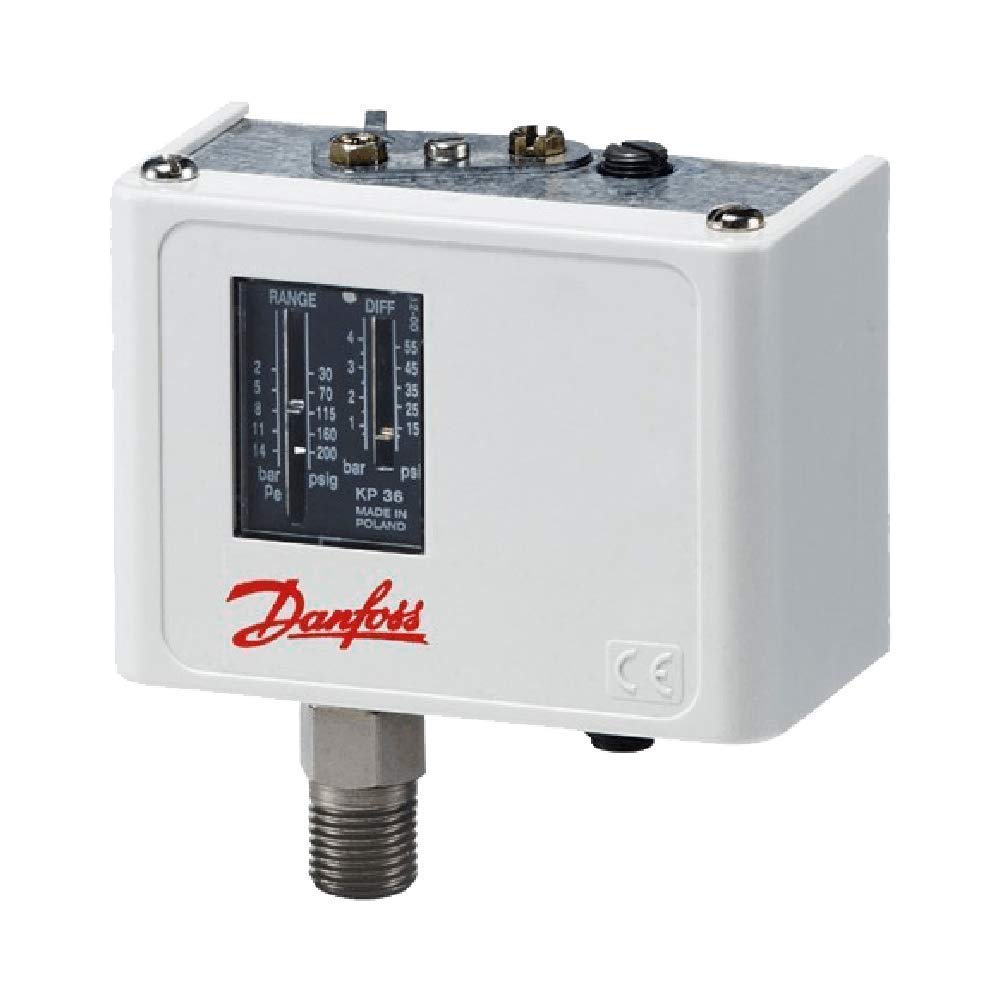 AAMERIA Danfoss KP-35 Pressure Switch - 060-113391, R:-0.2 to 7.5 BAR, D:0.7 to 4 BAR, IP 30 for Industrial Water Pump